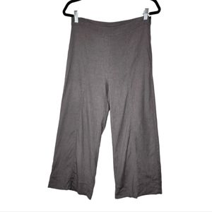 Natalie Busby Linen Blend Wide Leg Gray Cropped Pants Size 8